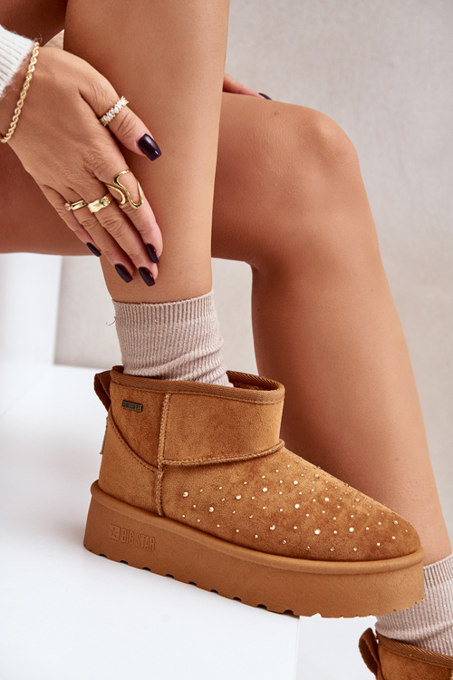 Снігові черевики з декором на платформі Big Star OO274A104 Camel