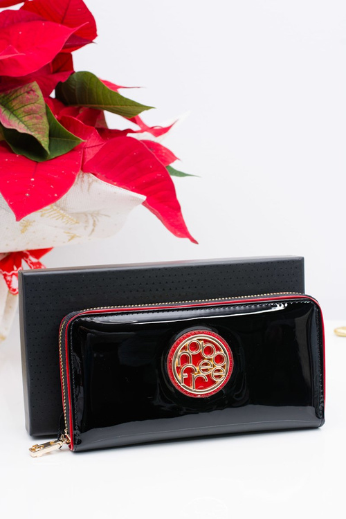 Чорний жіночий лакований гаманець Nobo