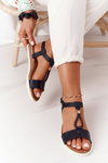 Жіночі сандалі на плоскій підошві Black Willow