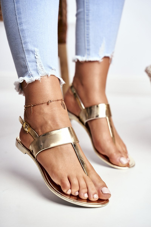 Лу Бу | Сандалі Gold Mirror Flip Sandals Nora II сорт.