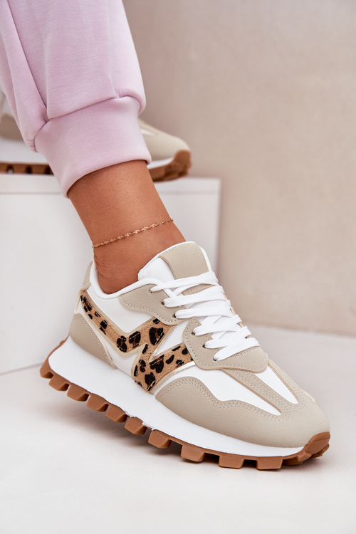 Кросівки Спортивне Взуття Жіноче Леопардове Бежеве Калелія