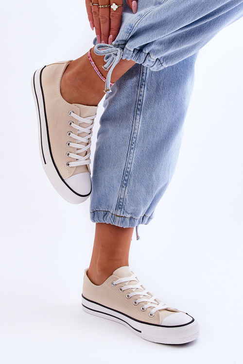 Класичні низькі жіночі кросівки світло-бежеві Vegas