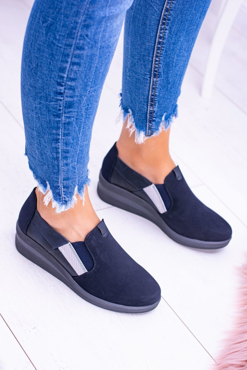 Темно-сині напівчеревики на платформі Sergio Leone Sedici