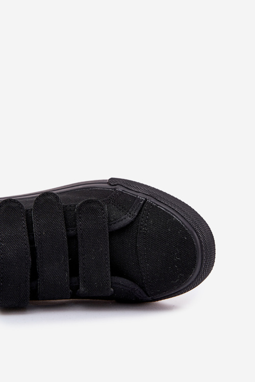 Молодіжні Низькі Кросівки На Липучці Чорні Дилан