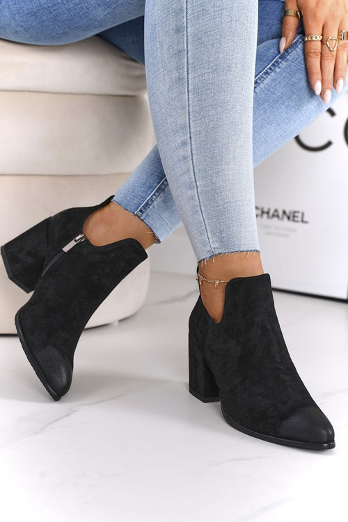 Чоботи жіночі на каблуці Vinceza 21-10558 Чорні