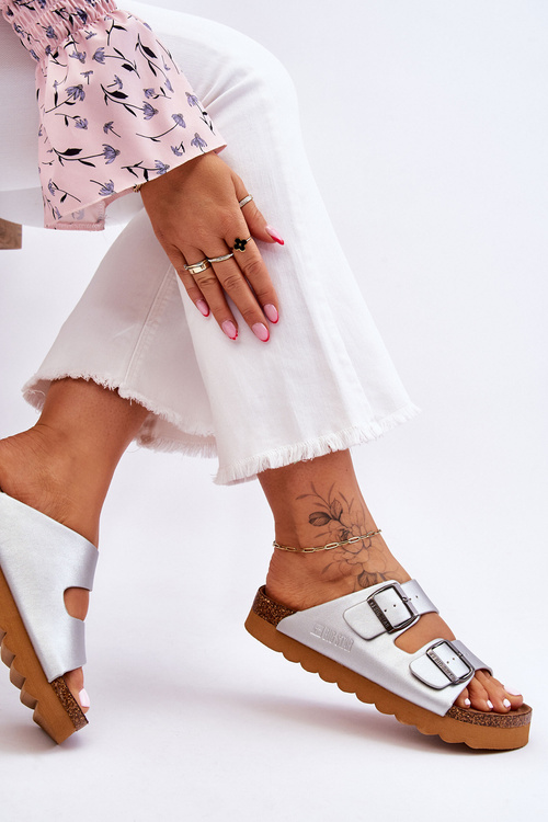 Класичні жіночі тапочки Big Star LL274476 Срібні