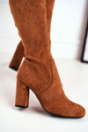Жіночі високі чоботи Suede Camel Highso