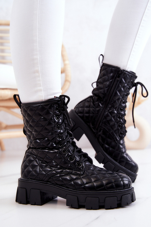 Стьобані чоботи з ниркою чорного кольору Maureen