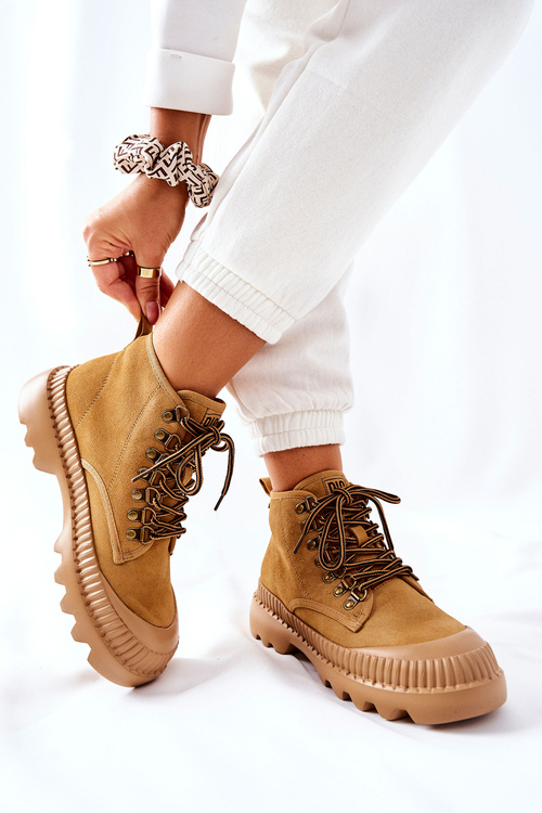 Шкіряні черевики Trapper Big Star II274366 Camel