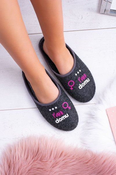 Чорні жіночі тапочки Clara Housewife Felt Dreex