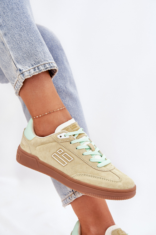 Замшеве Спортивне Взуття Кросівки Для Жінок D.Franklin Лайм DFSH387005