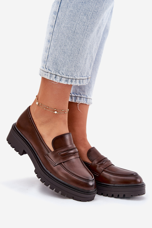 Класичні Жіночі Мокасини З Еко Шкіри Коричневі Enticca