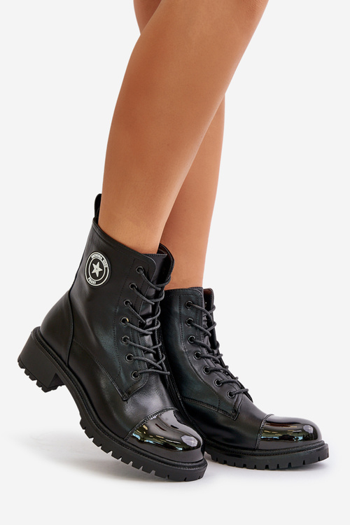 Робочі черевики з утепленою блискавкою чорного кольору Soratta