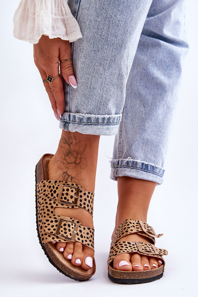 Жіночі сліпони Leopard Beige and Black Destino