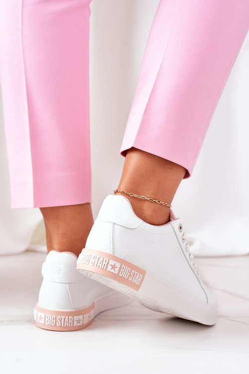 Жіночі шкіряні кросівки BIG STAR II274033 біло-рожеві