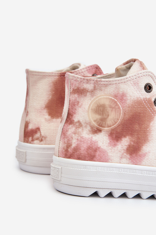 Жіночі кросівки високі Big Star LL274048 бежево-рожеві