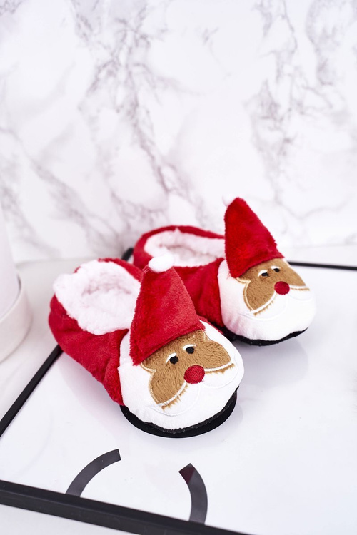 Дитячі новорічні тапочки з Санта-Клаусом2 Red Xmas