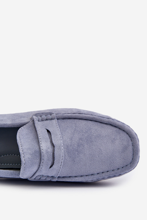 Чоловічі замшеві мокасини темно-сині Wesley