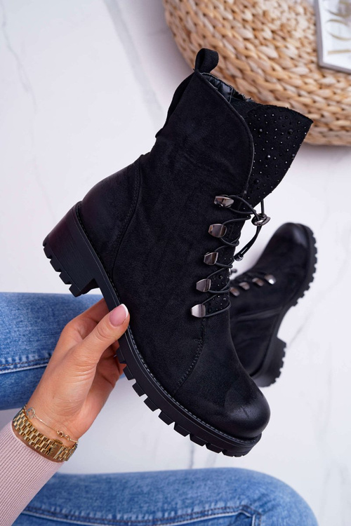 Жіночі високі чоботи чорні Barski 18-52