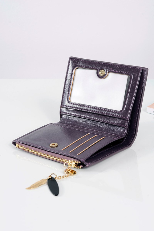 Маленький жіночий сливовий гаманець із золотим пером