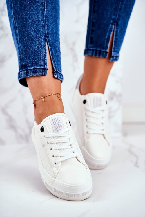 Жіночі шкіряні кросівки Big Star GG274194 Білі