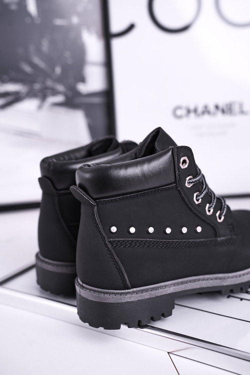 Дитячі утеплені черевики на шпильці Чорні Gonzo