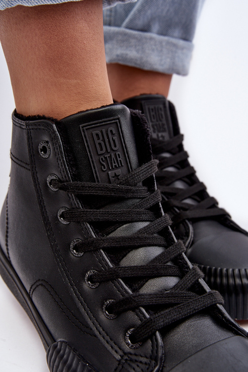 Жіночі стьобані кросівки на блискавці чорні Big Star MM274020