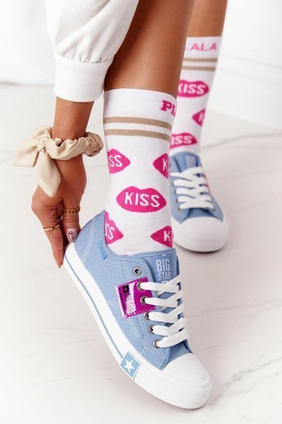 Ажурні жіночі кросівки BIG STAR FF274037 Сині