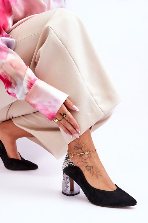 Замшеві туфлі на каблуці Maciejka 05042-43 Чорні