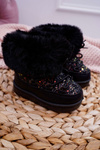 Дитячі утеплювачі Snow Boots на хутрі Чорні Nicola