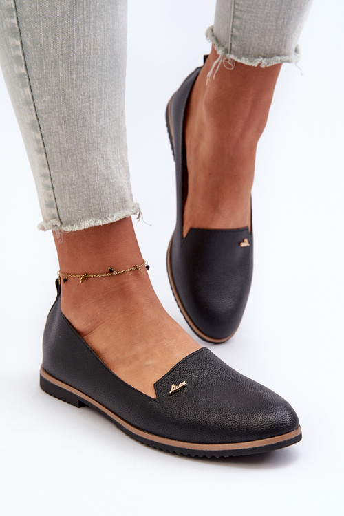 Жіночі чорні лофери Enzla на плоскій підошві