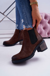Жіночі чоботи на підборах Sergio Leone коричневі BT702