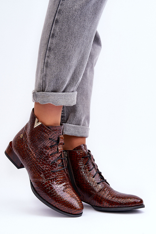 Жіночі шкіряні черевики Maciejka 5743C-02 Коричневі