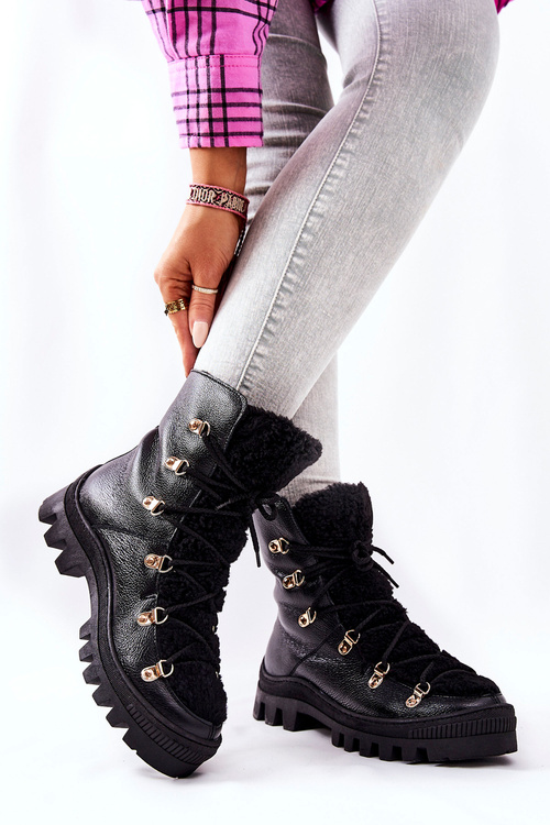 М'які шкіряні черевики Trapper Black Cateline