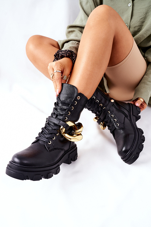 Жіночі байкерські черевики S.Barski чорні Jensen