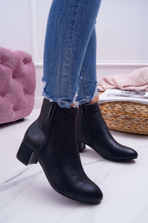 Чоботи жіночі на підборах утеплені чорні Fiorelli