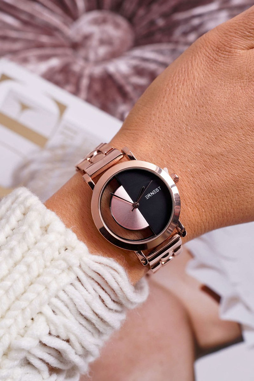 Жіночий годинник Ernest Transparent Gold Pink Helin