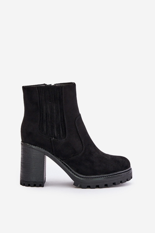 Туфлі на підборах з еко-замші чорного кольору Mesiella