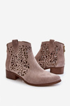 Чоботи жіночі ажурні Lewski Shoes 2909 Світло-коричневі