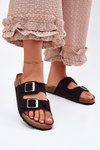 Жіночі Сандалі На Корковій Платформі З Пряжками Чорні Evisolla