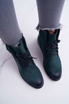 Жіночі ботфорти на плоскій підошві Workers Green Teref