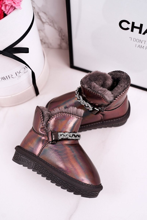 Дитячі зимові черевики з хутром Petrol Grey Princess