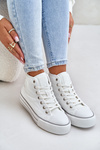 Теплі жіночі кросівки на платформі OO274A473 Білі