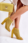 Ажурні замшеві чоботи Жовті Jenissa 