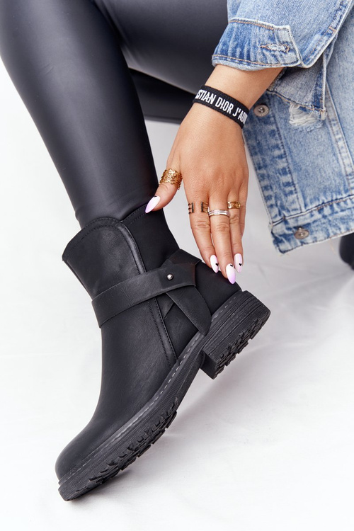 Чоботи жіночі утеплені чорні Alivia