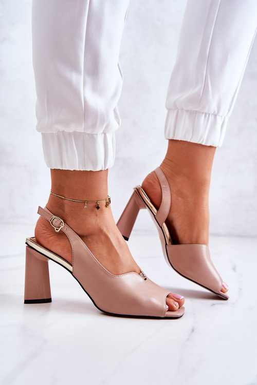 Замшеві босоніжки на штанзі, бежевий фіорин