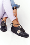 Жіночі шкіряні кросівки Lewski Shoes 2786-0 чорно-золоті