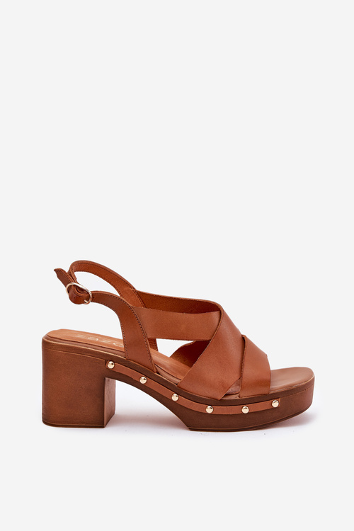 Шкіряні Сандалі На Підборі Zazoo 1081 Коричневі