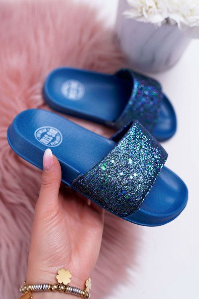 Дитячі шльопанці молодіжні Big Star Navy Blue Brocade AA374089