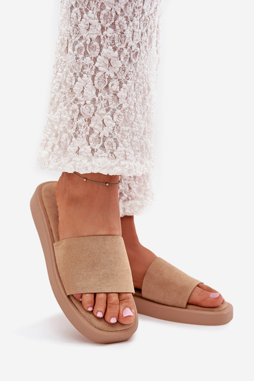 Жіночі Сандалі На Платформі З Еко Замші Темно-бежеві Jorina